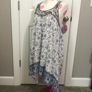 Altar'd State Dress Beaded Floral blue